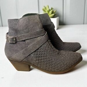 Free People Charcoal Textured Ankle Boots